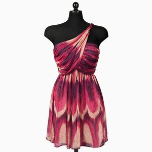 Boston Proper x Muse Silk Ikat One-Shoulder Resort Dress - Size 2